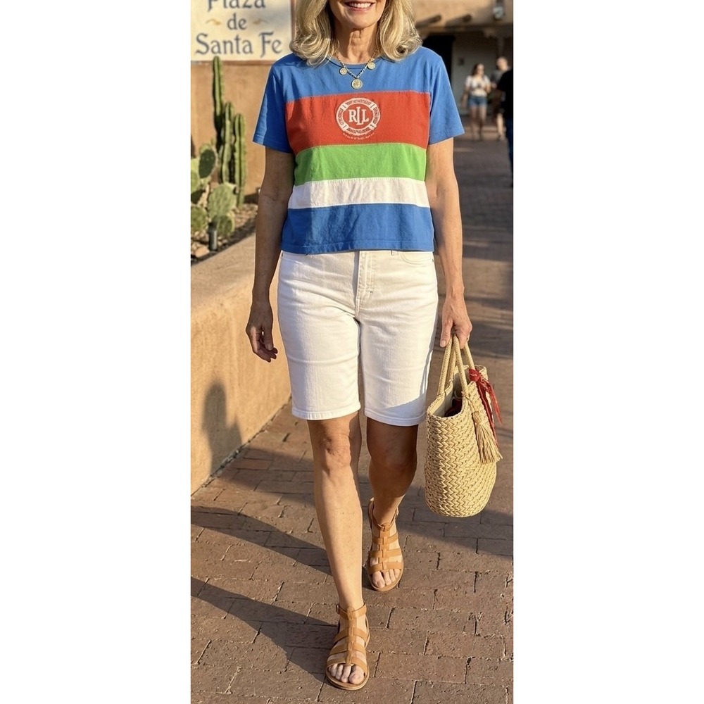 Ralph Lauren Active Top Tee T Shirt XL 100% Cotton Preppy Classic Nautical READ
